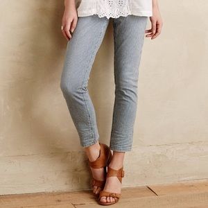 Anthro Pilcro Stet Railroad Stripe Cropped Jeans